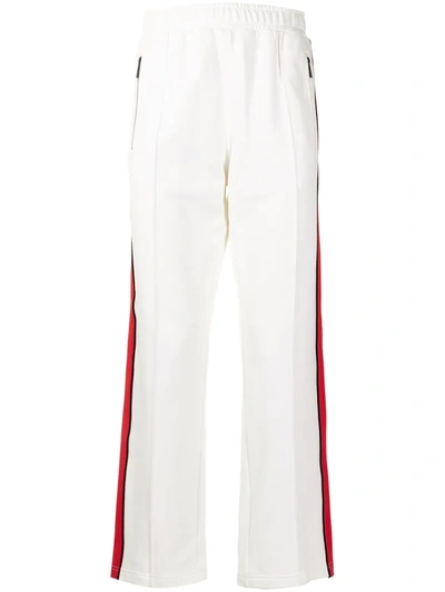 Ports V Side Stripe-detail Track Pants In White