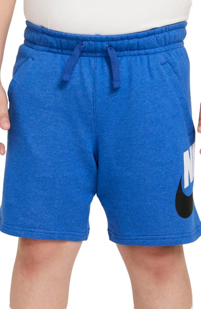 Nike Sportswear Club Big Kids' (boys') Shorts (extended Size) In Blue/gray