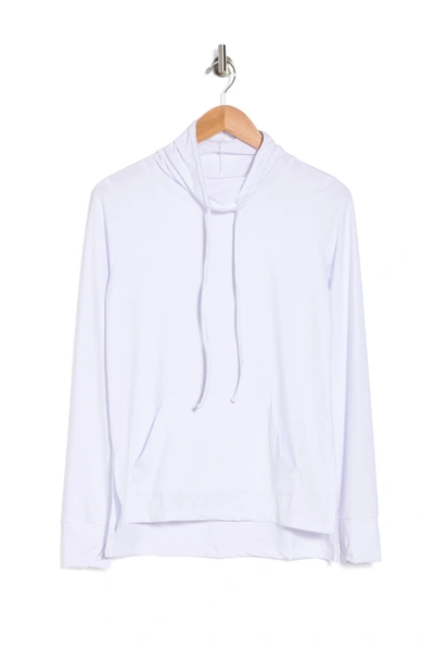 X By Gottex Funnel Neck High-low Pullover In White