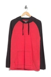 Burnside Colorblock Raglan Sleeve Hoodie In Red