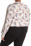 Melloday Smocked Neck Tie Top In Gry Floral