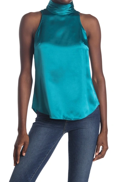 Cinq À Sept Jazlyn Mock Neck Sleeveless Silk Top In Pfe