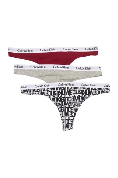 Calvin Klein Logo Assorted Thongs In Il8 Lqr/gh/ov B