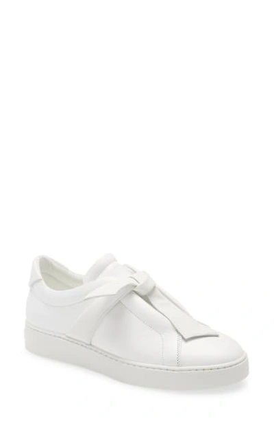 Alexandre Birman Clarita Bow-embellished Leather Slip-on Sneakers In White