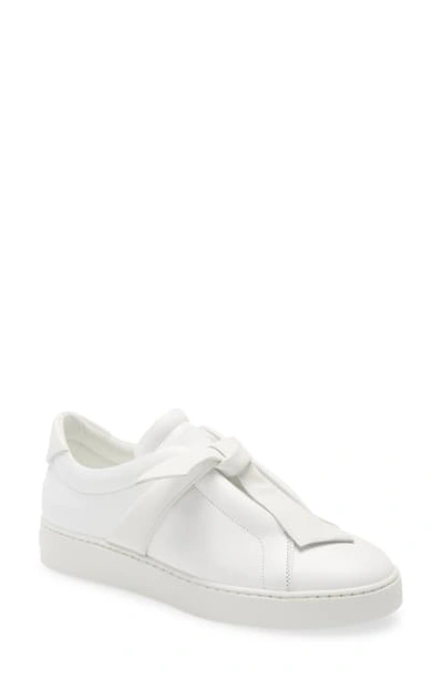 Alexandre Birman Clarita Bow-embellished Leather Slip-on Trainers In White