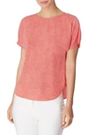 ANNE KLEIN MICRODOT SHORT SLEEVE TOP,10752816