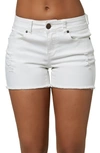 O'neill Cody White Mid-rise Distressed Denim Shorts In White
