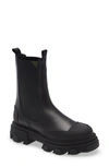 Ganni Black Leather Mid-calf Boots