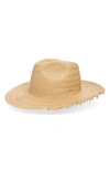 Saint Laurent Unfinished Detail Straw Hat In Natural