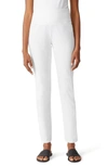Eileen Fisher High Waist Ankle Organic Cotton Pants In White