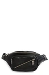 Topshop Diagonal Zip Fanny Pack In Black In Black
