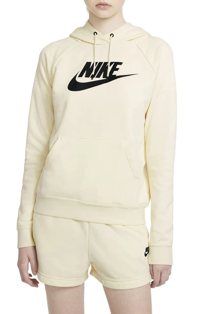 Nike Sportswear Essential Women's Fleece Pullover Hoodie In Coconut Milk/ Black