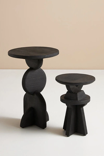 Anthropologie Statuette Side Table In Black