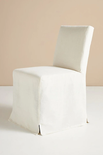 Anthropologie Seneca Slipcover Dining Chair In Beige
