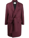 Ambush Belted Double-breasted Coat In Red