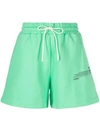 Msgm Organic Cotton Sweat Shorts In Green