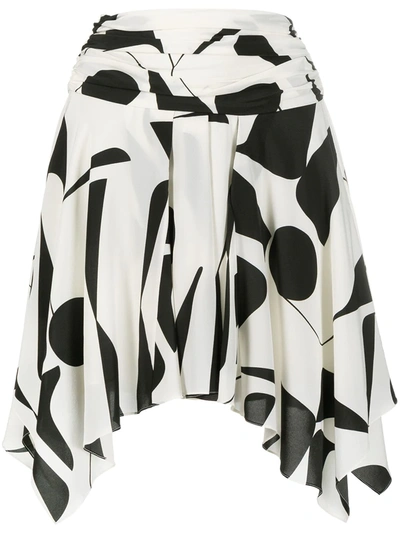 Isabel Marant Graphic-print Silk Miniskirt In White