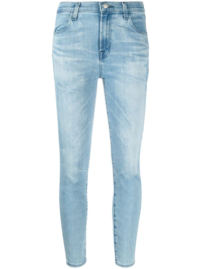 J Brand Womens Atra Alana Cropped Skinny High-rise Stretch-denim Jeans 30 In Blue