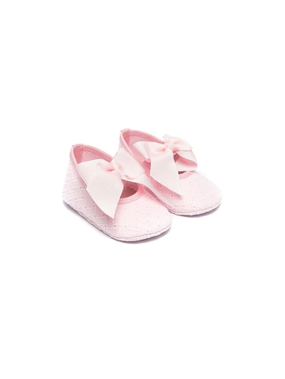 Monnalisa Babies' 蝴蝶结细节婴儿袜与发带 In Pink