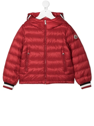 Moncler Kids' Logo-patch Padded Jacket In Red