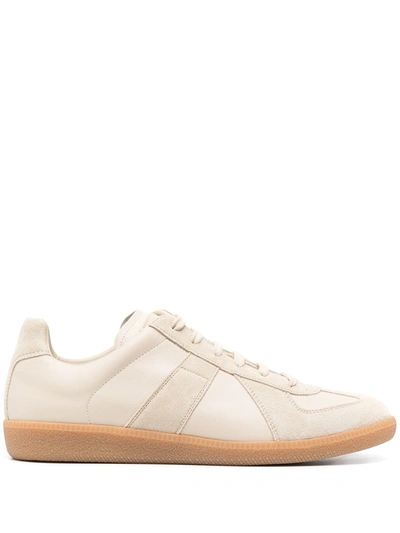 Maison Margiela Replica Trainers In Beige Suede And Leather In Neutrals