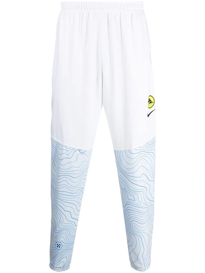 Nike Pattern-panel Track Trousers In White