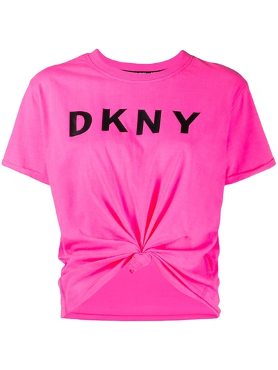 Dkny Logo-print Short-sleeved Performance T-shirt In Pink
