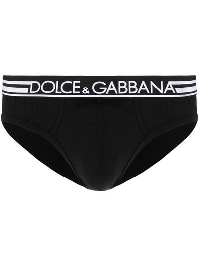 Dolce & Gabbana Stretch Jersey Underwear With Logo In Black