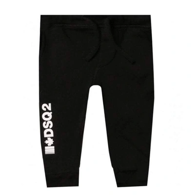 Dsquared2 Teen Logo-print Cotton Track Trousers In Black