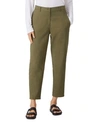 Eileen Fisher Organic Cotton & Hemp High Waist Tapered Ankle Pants In Seaweed
