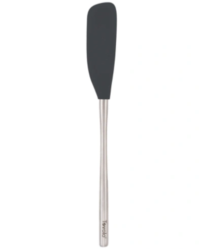 Tovolo Flex-core Long-handled Silicone Jar Scraper Spatula In Charcoal