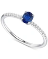 Macy's Sapphire (1/3 Ct. T.w.) & Diamond (1/10 Ct. T.w.) Ring In Sterling Silver (also In Ruby & Emerald) In Sapphire
