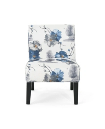 Noble House Kassi Accent Chair In White Floral