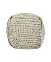 Noble House Calzona Boho Ottoman Pouf In Ivory
