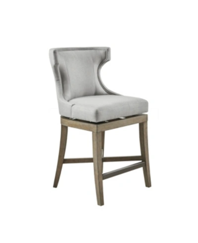 Madison Park Carson Counter Stool With Swivel Seat In Light Gray