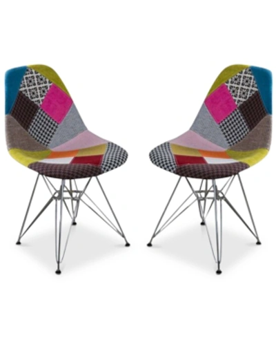 Noble House Muller Chair (set Of 2) In Patchwork