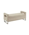 Madison Park Crawford Storage Bench In Medium Beige