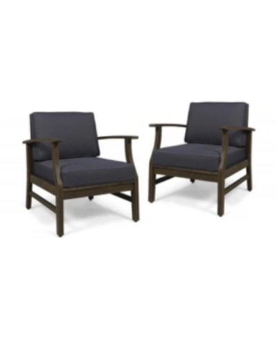 Noble House Ximena Club Chair (set Of 2) In Dark Grey