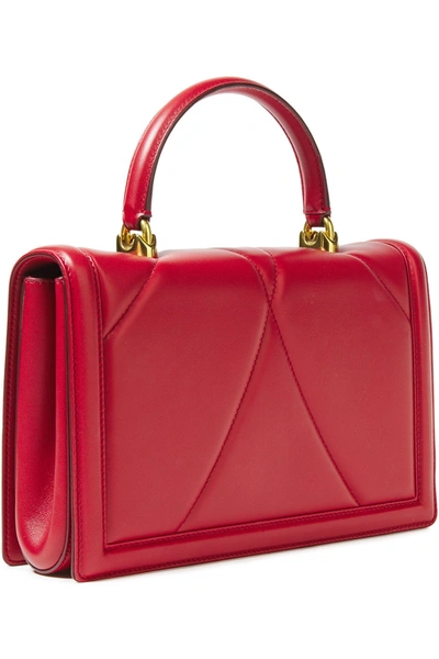 Dolce & Gabbana Devotion Embellished Quilted Leather Tote In Red