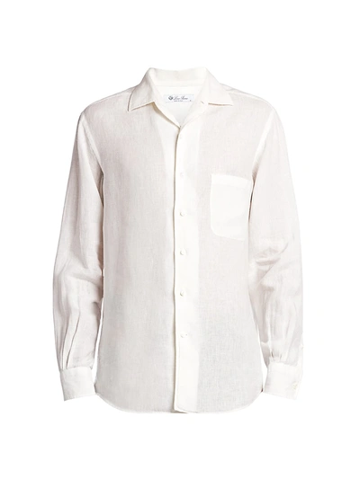 Loro Piana Linen Pocket Button-down Shirt In White