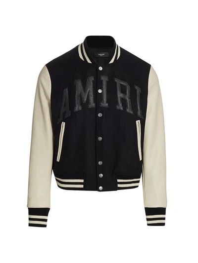 Amiri Varsity Jacket In Black Black