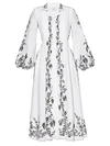 ERDEM KENDRICK EMBROIDERED LINEN MIDI DRESS,400013605093