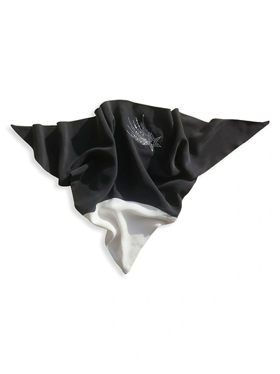 Gaios Astraeus Star Embroidered Silk Bandana In Black White
