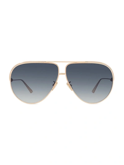 Dior Ever Aviator Metal Sunglasses In Rose Gold Blue