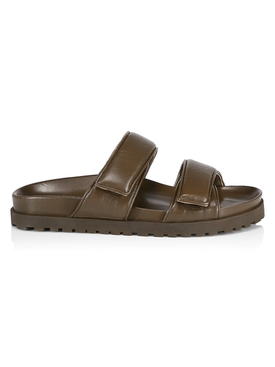 Gia X Pernille Leather Platform Sandals In Dark Brown