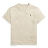 Ralph Lauren Classic Fit Jersey V-neck T-shirt In Dune Heather/brown