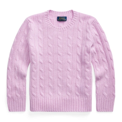 Polo Ralph Lauren Cable-knit Cashmere Sweater In Soft Lilac