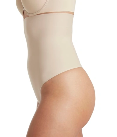Tc Fine Intimates Sleek Essentials Firm Control High-waist Thong In Nude