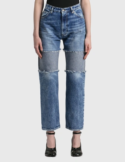 Maison Margiela Reverse-panel High-rise Boyfriend Jeans In Blue