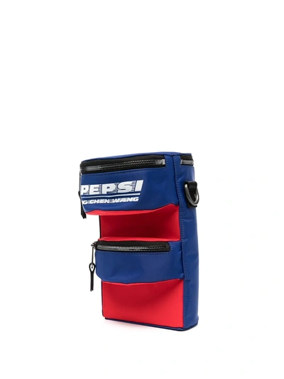 Feng Chen Wang Pepsi Logo Panelled Shoulder Bag In Blue
